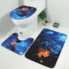 Rideau de douche fille africaine Creatives motif salle de bain ensemble tapis de bain ensemble tapis de piédestal couvercle couverture de toilette décor à la maison T200711