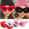 Sunglasses Fashion Plush Glasses Trendy Cat Eyeglasses Frame Punk Handmade Fur Fleece Decorative Mirror Women Men Party Eyewear