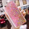 Olja Quicksand Liquid Glitter Telefonfodral för iPhone 11 Pro Max XR XS 8 plus A31 A51 A71 Fashion Anime Vattentätmonterat lock