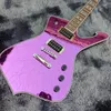 Guitare électrique Iceman avec miroir cassé, finition rose, personnalisée, avec micros passifs ouverts