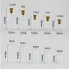 Mini vial de botella de vidrio transparente con tapón de corcho de madera, 10 Uds., 1ml, 1,5 ml, 2ml, 2,5 ml, vacío, para almacenamiento de regalos