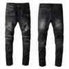 Pantalons pour hommes Styliste Jeans En détresse Ripped Biker Jean Hommes Femmes Slim Fit Moto Biker Denim Jeans Hip Hop Hommes Jeans Taille 28-4215B