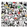 50 st Partihandel Hotsale Cartoon Cute Panda Klistermärken för barnleksaker Vattentät klistermärken för anteckningsbok Skateboard Bagage bildekaler