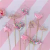 Другие праздничные поставки вечеринки 1 ПК Bling Fairy PVC торт Topper Heart Crown Cloud Shiny Flamingo Cupcake для свадебного года рождения десерт D Dessert D