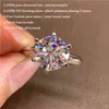 5.0CT Moissanite Engagement Frauen 14K Weißgold Labor Labor Ring Sterling Sier Eheringe Juwelierschachtel inklusive X220214