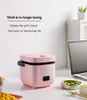 1 2L Mini Electric Rice Cooker 2 Lager Uppvärmning av mat Ångbåt Multifunktion Måltid Matlagningspott 1-2 People Lunch Box263R