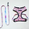 French Bulldog Harness Leash Printed Frenchie Reversible Harness Puppy Small Dogs Mesh Vest Leash Set for Pug Walking Training LJ201202