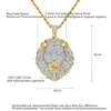 JINSE Mens Full Iced Cubic Zirconia Lion Tag Collares Colgantes Hip Hop Cadena cubana Hip Hop Collar Joyería de oro para hombre1