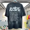 Mannen t-shirt Grappige Saint Print Korte Mouw Zwarte T-shirts Hoge Kwaliteit Tee Real Pics CP5S