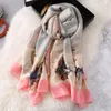 Scarves 2021 Style Four Seasons China Quality Silk Women Foulard Office Warm Large Shawls Lady Fashion Nice Print Beach Hijab15526637