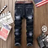 Men straight wear European and American jeans denim hip hop brand high quality new style men jeans slim fit2789