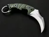 Hoge kwaliteit vaste mes Karambit Outdoor Tactical Claw Mes D2 Satijn Blade Volledige Tang G10 Handvat met lederen schede