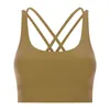 L33 Cross Back Beauty Yoga Sports Bra Buffing Nude Feeling Alta Resistência à prova de choque Regatas Correndo Fitness Gym Roupas Mulheres U9369428