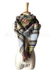 Woman Plaid Triangle Scarf Female Soft Winter Knitting Shawl Fashion Ladies Outdoor Warm Check Pashmina