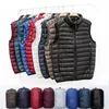 Newbang hommes sans manches gilet chaud ultra léger vers le bas gilet homme hiver solide veste sans manches gilets imperméables légers pour hommes 201126