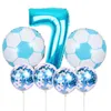 7 Pcslot Football Soccer Theme Round basketball Balloons Confetti Latex Helium Balloon Sport Meet Boy Birthday Party Ball Decor Y4861900