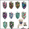 Hondenkleding levert huisdier home tuin lente zomer honden bandana fruit tropische stijl polyester kat sjaal puppy driehoekige slabbetjes huisdieren accessor