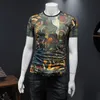 T-shirt da uomo Camouflage Camo T-shirt ad asciugatura rapida da uomo Estate traspirante manica corta O-Collo Top da combattimento tattico militare 288U