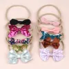 10pcs/set Newborn Baby Headbands Bunny Ear Nylon Elastic Headband Children Hair Accessories Cute Hairbands Girls Bow Headwear for toddler WKHA04