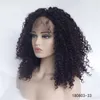 Farbe 33 # kinky lockig synthetische lacefront perücke 14 ~ 26 cm pelucas simulation menschliches haar spitze frontperücken 180803-33