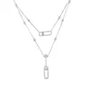 S925 Sterling Silver Women039S smycken strandhalsband Dubbla glidande halsband Fashion Design Clavicle Chain Women039S Neckla3961976