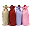 Sacs à vin de jute Couvre la bouteille de vin rouge Pouche de champagne Burlap Packaging Sac Subilation Cadeau de Noël Party Decorati1409300