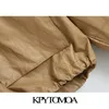 KPytomoa mulheres 2020 moda faux couro capuz recortado jaqueta casaco vintage manga longa cordiais femininos outerwear chique tops lj201012