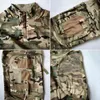 Refire Dişli Askeri Taktik Gömlek Erkekler Kamuflaj Ordu Uzun Kollu T Gömlek Multicam Pamuk Savaş Gömlek Camo Paintball T-shirt G1229