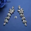 Mecresh Bridal Jewelry Wedding Accessories Crystal Color Jewelry Sets Leaf Earrings Bracelet for Women SL0EH282 201222