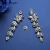 Mecresh Bridal Jewelry Wedding Accessories Crystal Color Jewelry Sets Leaf Earrings Bracelet for Women SL0EH282 201222