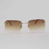 20% off for 2023 luxury designer sunglasses Vintage Rimless Big Square Men Oversize Glasses Frame Women Eyeglasses Shades Oculos Gafas for Driving Outdoor 011B