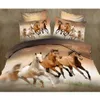 3D Animal Horse Twin King Full Double Set sängkläder Beddrage Pudowcase Däcke Cover Bedding Set GJ3NC