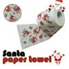 Papier hygiénique de noël maison père noël imprimer bain rouleau de papier toilette fournitures de noël décor de noël rouleau de tissu Navidad1