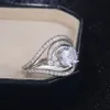 Févrierfrost Brand Romantic Bridal Sets Femme Ring Ring Mariage des anneaux de danse ACCESSOIRES DE DANGE