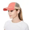 11 couleurs Criss Cross Ponytail Hat Washed Cotton Snapback Caps Messy Bun Summer Sun Visor Casquette de baseball en plein air Party hat6224707