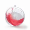 20 pc / 10Pairs Bola de Natal Tensão Decorações 3cm-6cm Transparente Plástico Aberto Clear Bauble Bauble Presente Presente Caixa Decoração Y200903