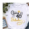 This Queen Makes 50 Look Fabulous Crown Print Graphic T Shirts Lovely Friends Birthday Top Female Summer Clothes T-shirt