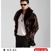 winter men luxurious faux mink coat Black fashion casual rabbit fur overcoat Stand collar leather jackets Plus size 201127