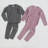 Autunno Bambino Neonati maschi Vestiti per ragazze Set Maglione + Pantaloni Ragazzi infantili Abito lavorato a maglia Spessore caldo Inverno Neonate Vestiti1