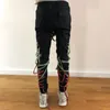 Erkek Kot Giyim Yüksek Sokak Patchwork Dizeleri Bandaj Erkek Pantolon Bel Rahat Ince Pantolon 2022 Streetwear Moda Tide1