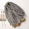 Dames Nieuwe Mode Kastanjebruin Geometrische Kwastje Viscose Sjaal Sjaal Herfst Winter Uitlaat Hoofdband Foulards Sjaal Wrap Hijab Snood 20105613391