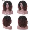 Pixie Cut Curly ombre Bob Wig Blue Gris Blonde Blonde Colore Synthétique Perruque avec frange pour femmes noires Cosplay résistant à la chaleur Machi6672201