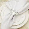 Heart-shaped Wedding Napkin Ring Metal Silver Color Napkin Buckle Valentines Day Wedding Dinner Parties Table Decor Napkin Holder