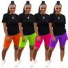 Artı Boyut 3x Yaz Kadınlar Jogger Takım Kısa Kollu Takipler Kısa Kollu T-Shirt Şort İki Parça Set Sıradan Kıyafetler Spor Giyim 4460