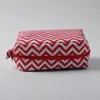 Chevron Makeup Bag 25PCS US Warehouse Classic Rectangle Zig Zag Cosmetic BagsカスタムデザイナーメイクアップケースギフトトイレタリーオーガナイザーケースDOM106001