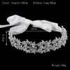 Headpieces Crystal Flowers Ribbon Bridal pannband Tiara Crown Silver Plated Wedding Hair Accessories Rhinestone Women Head Pieces