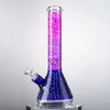 Glass bongs Big Beaker Bong Heady Handcraft Hookahs Ice Pinch 7mm Thick Oil Dab Rigs 18mm Female Joint With Bowl Water Pipes Handwork Purple Colorful Downstem