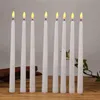 12 Pieces Plastic Flameless Battery Operated LED Candles,Yellow Amber Flickering Halloween Taper Candles For Event and Party H1222