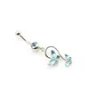5 f￤rger Bowknot Style Belly Button Navel Rings Body Piercing Jewelry Dingle Accessories Fashion Charm 10st/Lot 7212 Mak6z