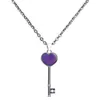 Mood heart key necklaces Color Changing Temperature sensing necklace pendant women fashion jewelry will and sandy